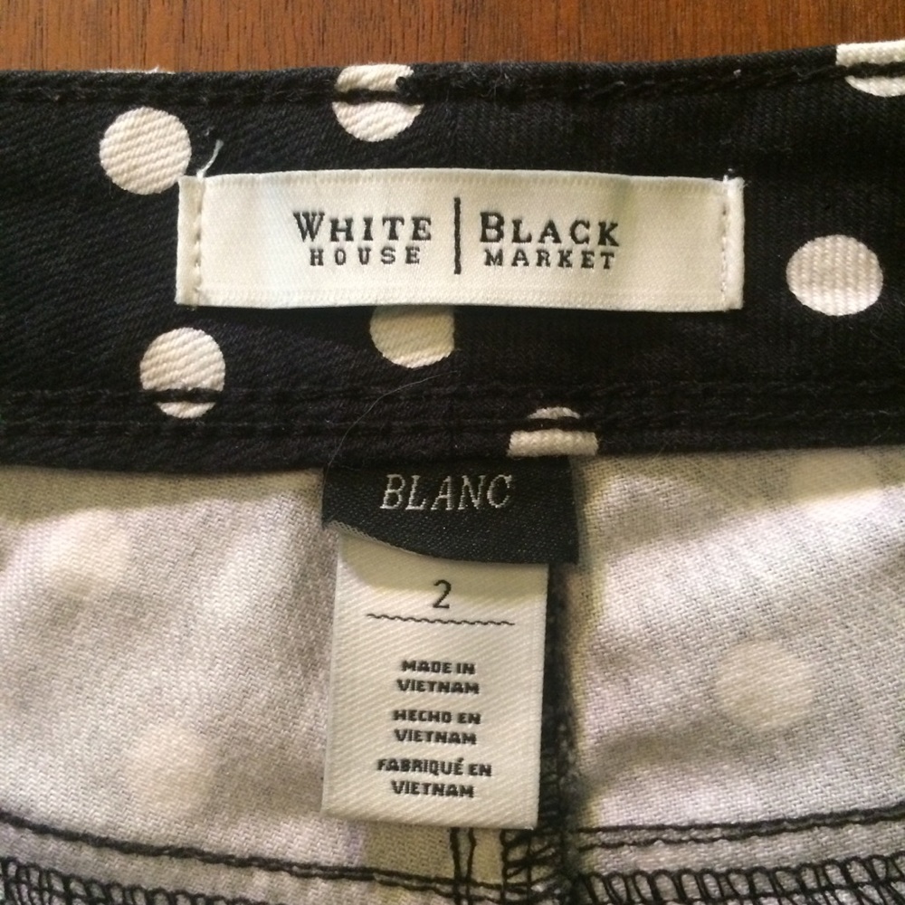 WHBM Blanc Skinny Stretch Polkadot Jeans - Picture 5 of 6
